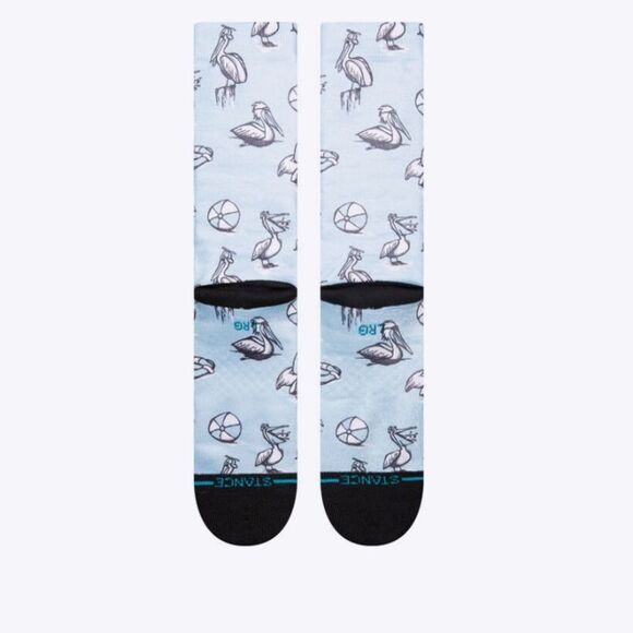 STANCE UNISEX SOCKS IN CREW HEIGHT NIGEL IN LIGHT BLUE CASUAL MID CUSHION NWT - Picture 3 of 7